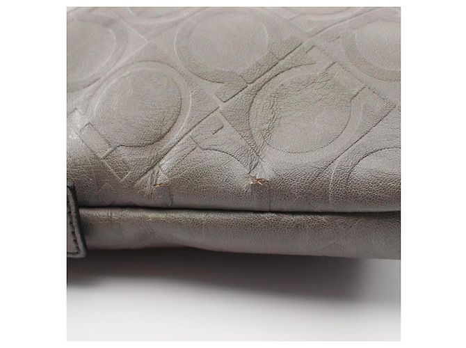 Borsa a tracolla Salvatore Ferragamo Gancini in pelle grigia - vista 6