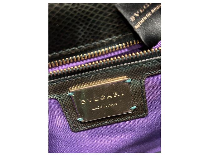 Bulgari Borsa a tracolla Serpenti Forever in pelle esotica Nero Verde - vista 3