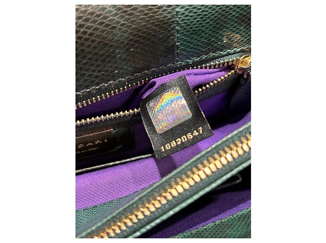 Bulgari Borsa a tracolla Serpenti Forever in pelle esotica Nero Verde - vista 5