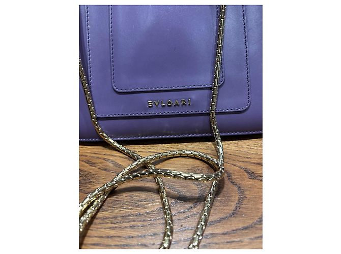 Bulgari Borsa a Spalla Serpenti Forever in pelle viola Porpora - vista 12