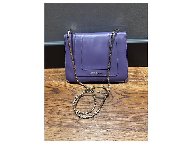 Bulgari Borsa a Spalla Serpenti Forever in pelle viola Porpora - vista 2