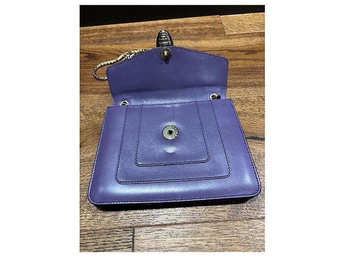 Bulgari Borsa a Spalla Serpenti Forever in pelle viola Porpora - vista 7
