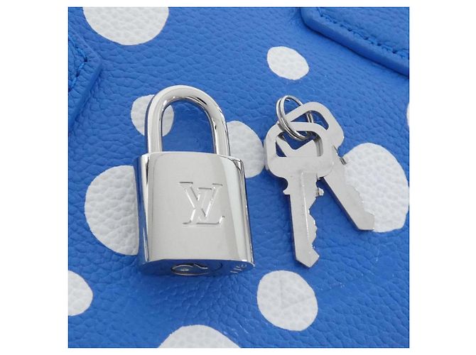 Borsa a tracolla Louis Vuitton Monogram Empreinte Speedy Bandoulière Bianco Blu - vista 3