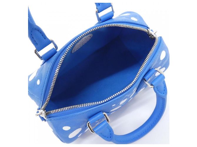 Borsa a tracolla Louis Vuitton Monogram Empreinte Speedy Bandoulière Bianco Blu - vista 5