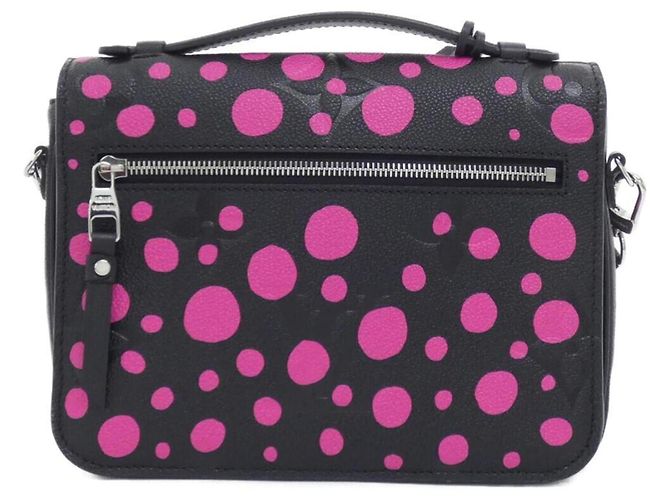 Handtasche Louis Vuitton Monogram Empreinte Pochette Métis MM Schwarz Fuschia - Ansicht 2