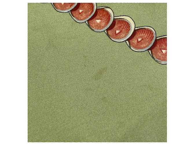 Silk In Hermès Hermes Carré 90 Rocaille Seashell Muster Schal Mehrfarben Grün - Ansicht 5