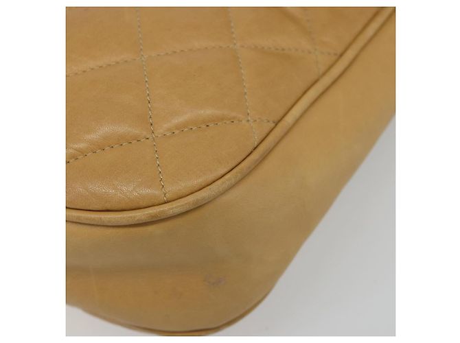 CHANEL Matelasse Chain Shoulder Bag Pelle Beige Oro CC Auth 188722 D'oro - vista 15