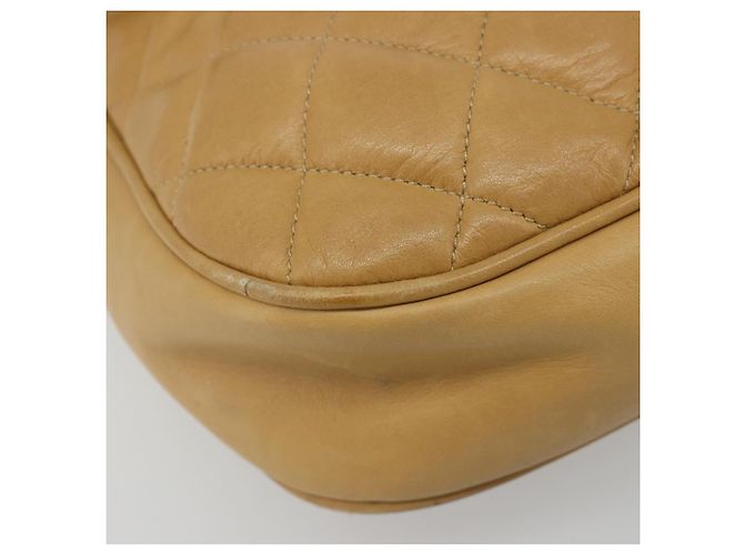 CHANEL Matelasse Chain Shoulder Bag Pelle Beige Oro CC Auth 188722 D'oro - vista 16