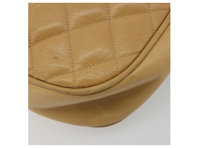 CHANEL Matelasse Chain Shoulder Bag Pelle Beige Oro CC Auth 188722 D'oro - vista 17