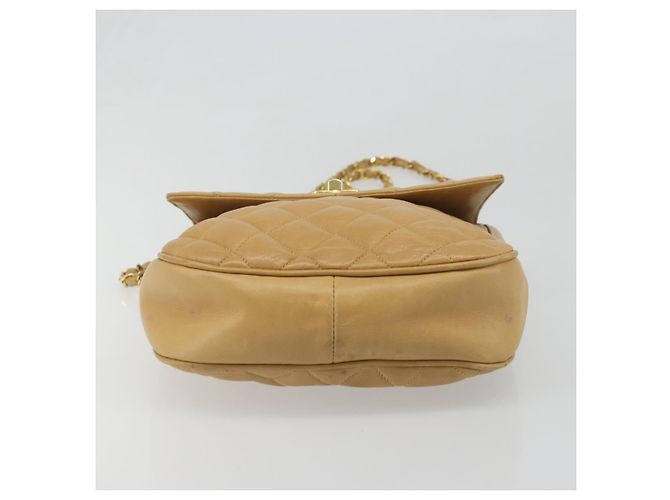 CHANEL Matelasse Chain Shoulder Bag Pelle Beige Oro CC Auth 188722 D'oro - vista 5