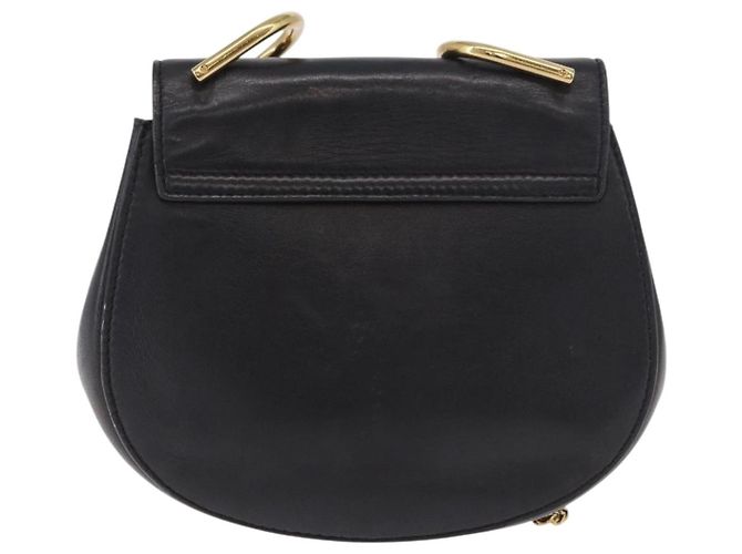 Chloé Borsa a Spalla con Catena Chloe Drew in Pelle Nera e Oro Auth 189046A Nero D'oro - vista 2