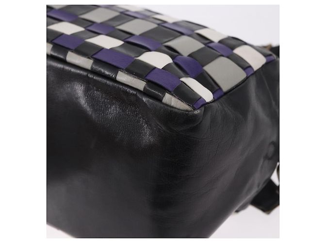 Borsa a Spalla Miu Miu in Pelle Viola e Oro Auth bs35677A D'oro Porpora - vista 16