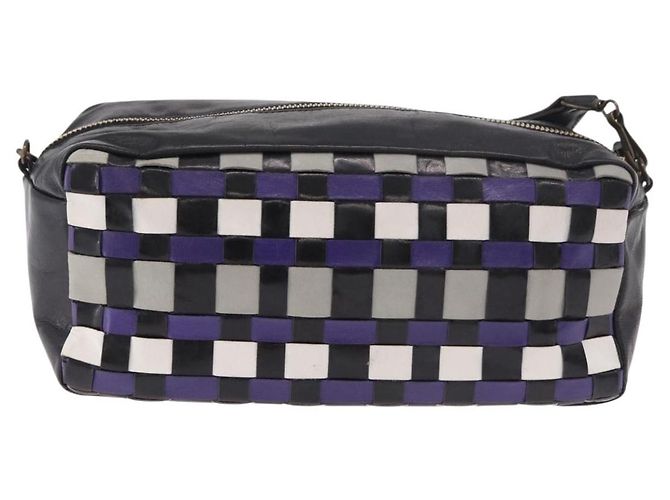 Borsa a Spalla Miu Miu in Pelle Viola e Oro Auth bs35677A D'oro Porpora - vista 2