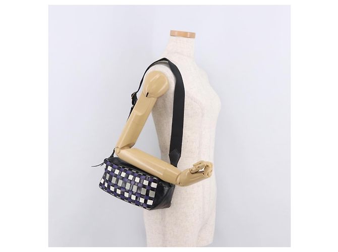 Borsa a Spalla Miu Miu in Pelle Viola e Oro Auth bs35677A D'oro Porpora - vista 21