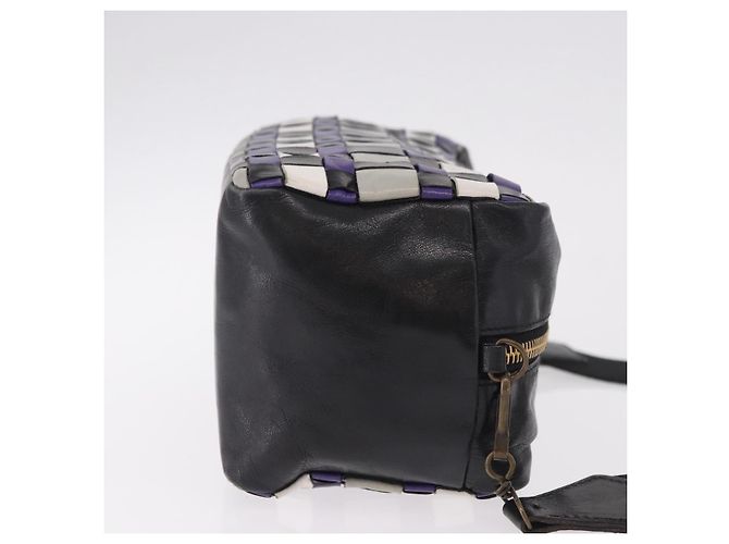 Borsa a Spalla Miu Miu in Pelle Viola e Oro Auth bs35677A D'oro Porpora - vista 3