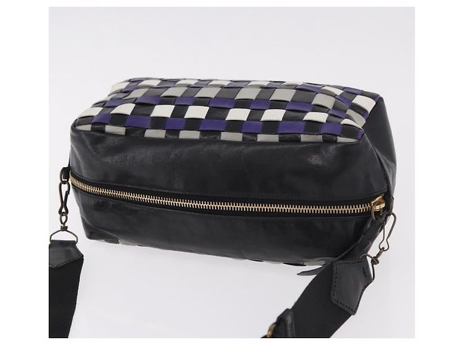 Borsa a Spalla Miu Miu in Pelle Viola e Oro Auth bs35677A D'oro Porpora - vista 6