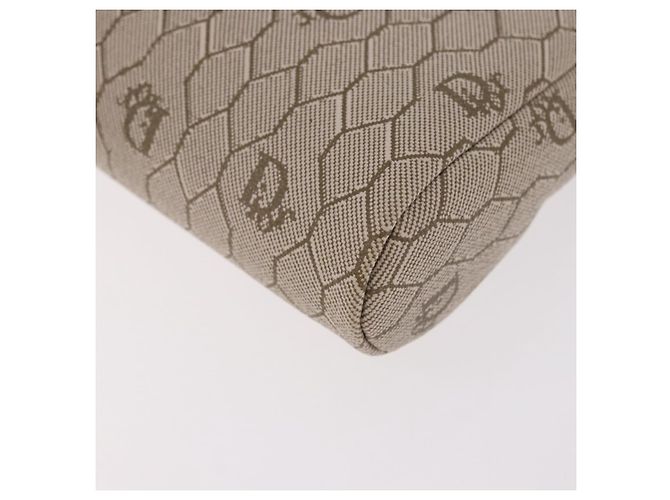 Bolsa de ombro com corrente Christian Dior Honeycomb Canvas PVC Bege Ouro Auth ka4914 Dourado - vista 14