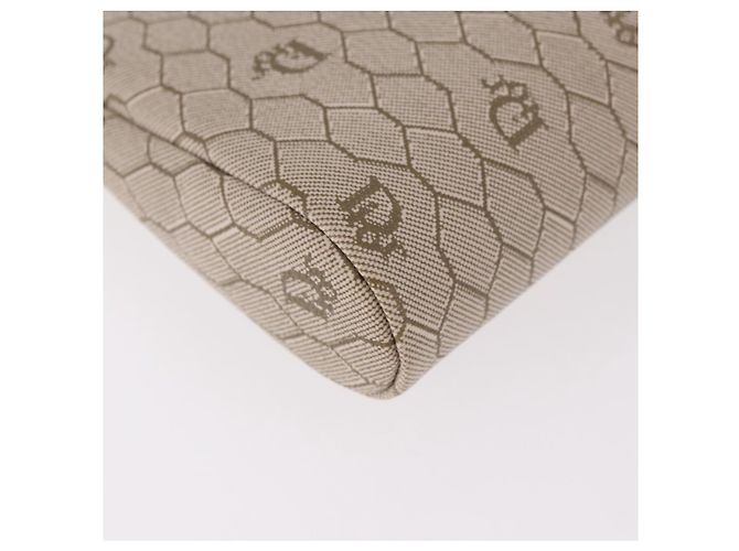 Bolsa de ombro com corrente Christian Dior Honeycomb Canvas PVC Bege Ouro Auth ka4914 Dourado - vista 15