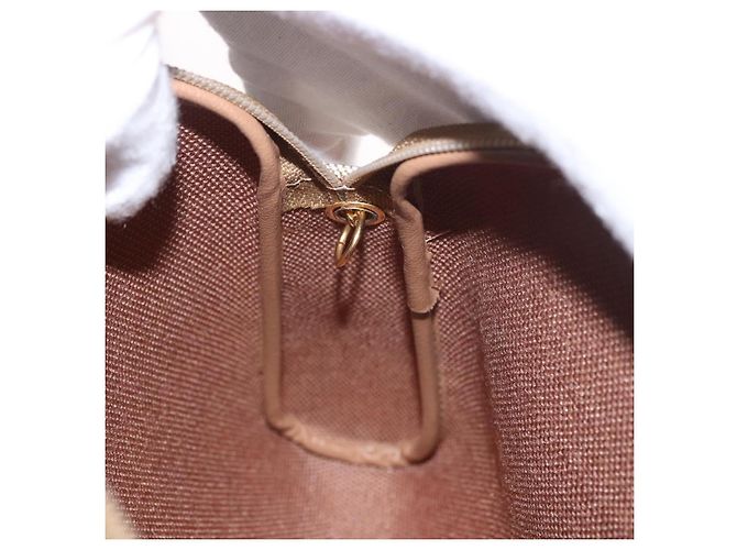 Bolsa de ombro com corrente Christian Dior Honeycomb Canvas PVC Bege Ouro Auth ka4914 Dourado - vista 19