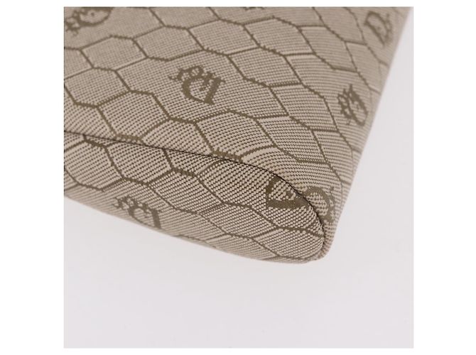 Bolsa de ombro com corrente Christian Dior Honeycomb Canvas PVC Bege Ouro Auth ka4914 Dourado - vista 9