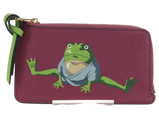 LOEWE Studio Ghibli Green Frog From Spirited Away Case Leather Auth 167428SM Púrpura - vista 13