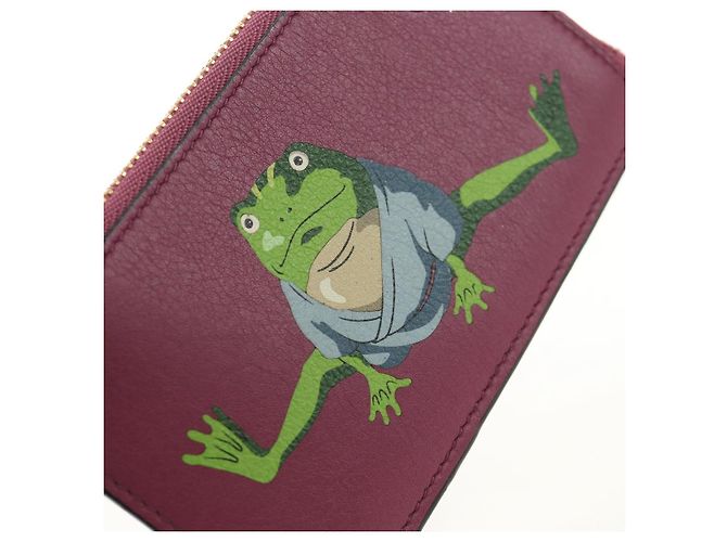 LOEWE Studio Ghibli Green Frog From Spirited Away Case Leather Auth 167428SM Púrpura - vista 18