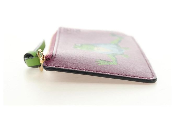 LOEWE Studio Ghibli Green Frog From Spirited Away Case Leather Auth 167428SM Púrpura - vista 3