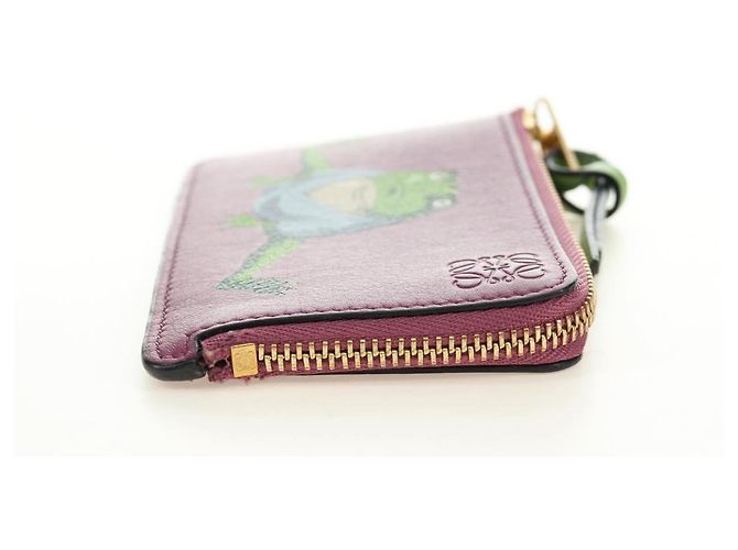 LOEWE Studio Ghibli Green Frog From Spirited Away Case Leather Auth 167428SM Púrpura - vista 4
