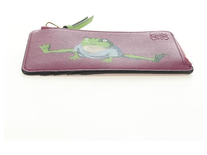 LOEWE Studio Ghibli Green Frog From Spirited Away Case Leather Auth 167428SM Púrpura - vista 6