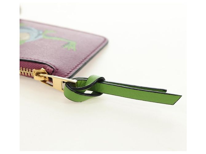 LOEWE Studio Ghibli Green Frog From Spirited Away Case Leather Auth 167428SM Púrpura - vista 8