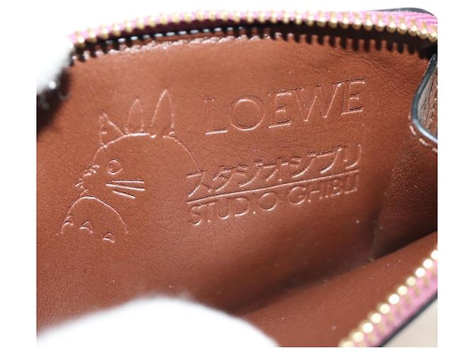 LOEWE Studio Ghibli Green Frog From Spirited Away Case Leather Auth 167428SM Púrpura - vista 9