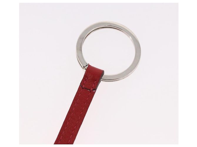 Ring Hermès Portachiavi Baseball HERMES in pelle blu navy e argento Auth bs35720V - vista 8