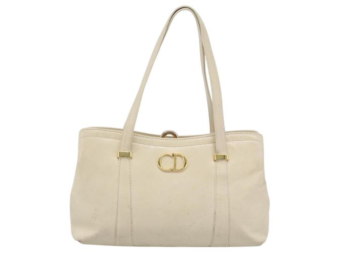 Borsa Christian Dior in pelle beige oro Autentica 188329 - vista 13