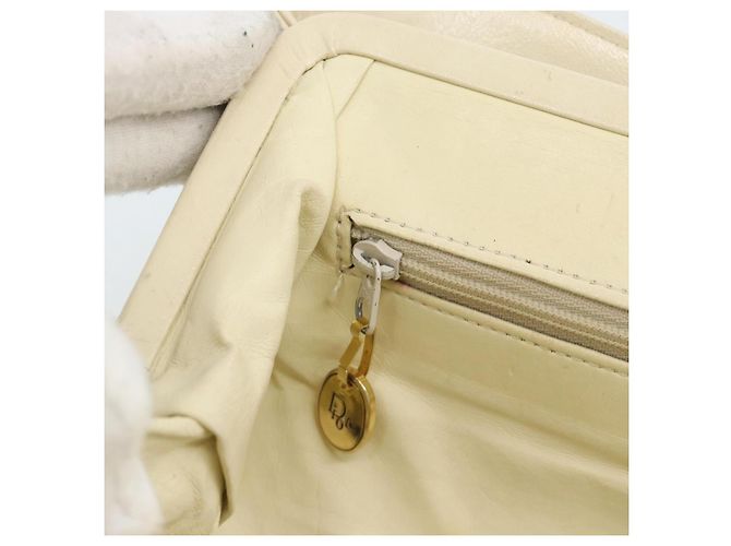 Borsa Christian Dior in pelle beige oro Autentica 188329 - vista 21
