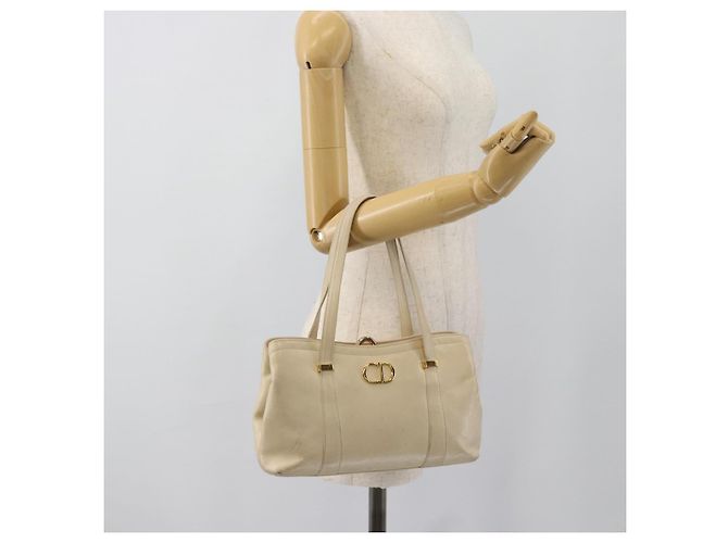 Borsa Christian Dior in pelle beige oro Autentica 188329 - vista 24