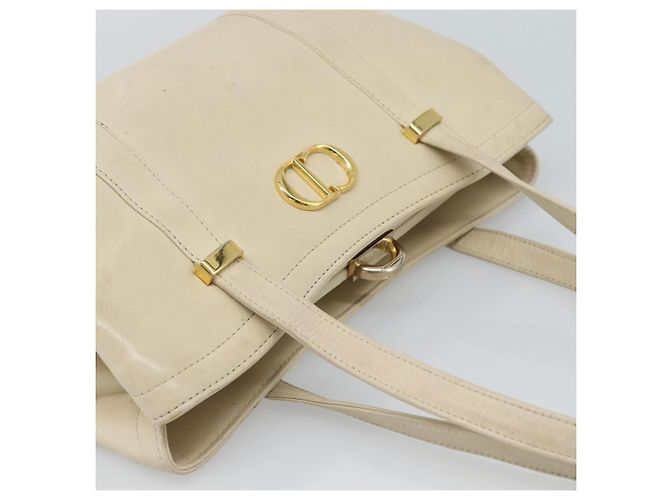 Borsa Christian Dior in pelle beige oro Autentica 188329 - vista 6