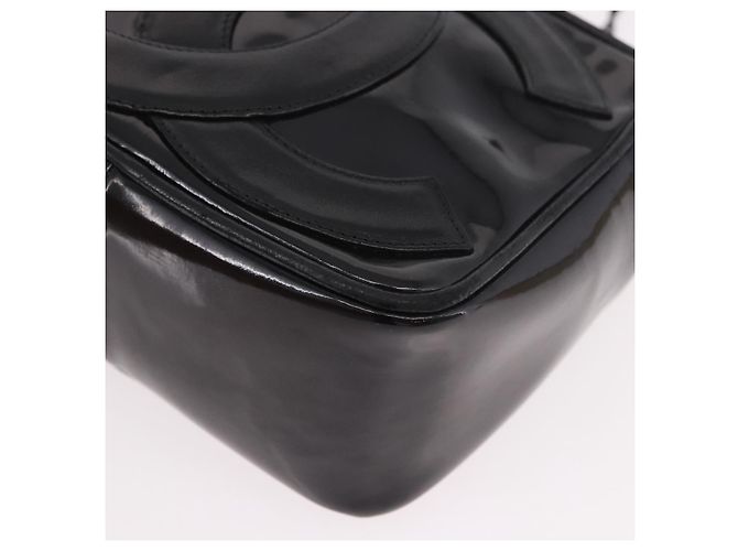 CHANEL COCO Mark Chain Shoulder Bag Patent leather Gold Black CC Auth 189232V Nero D'oro - vista 16