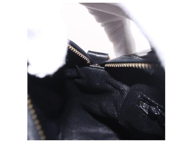 CHANEL COCO Mark Chain Shoulder Bag Patent leather Gold Black CC Auth 189232V Nero D'oro - vista 19