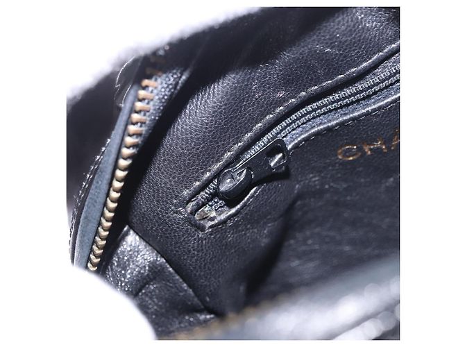 CHANEL COCO Mark Chain Shoulder Bag Patent leather Gold Black CC Auth 189232V Nero D'oro - vista 20