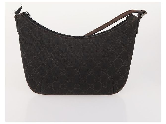 Borsa Tote GUCCI GG Canvas in Pelle e Tela 4 Set Beige Nero Marrone Auth gh2142 - vista 15