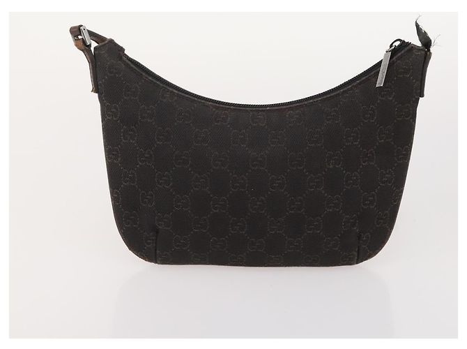 Borsa Tote GUCCI GG Canvas in Pelle e Tela 4 Set Beige Nero Marrone Auth gh2142 - vista 16