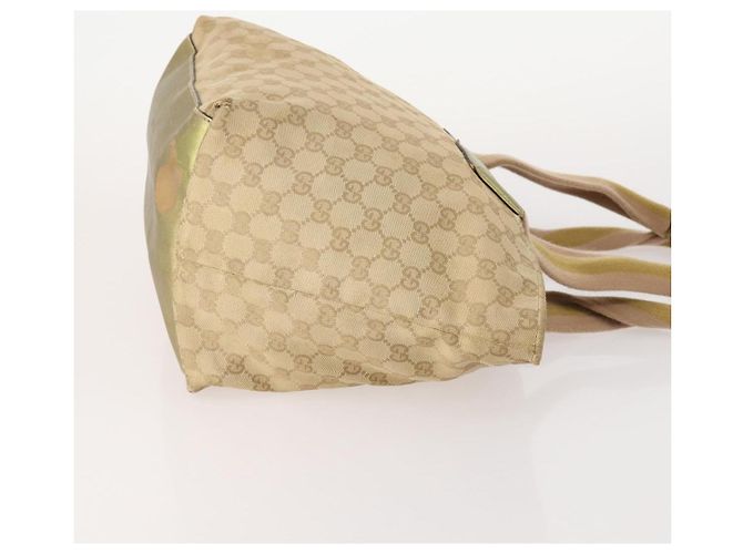 Borsa Tote GUCCI GG Canvas in Pelle e Tela 4 Set Beige Nero Marrone Auth gh2142 - vista 4