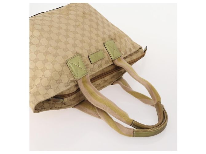 Borsa Tote GUCCI GG Canvas in Pelle e Tela 4 Set Beige Nero Marrone Auth gh2142 - vista 5