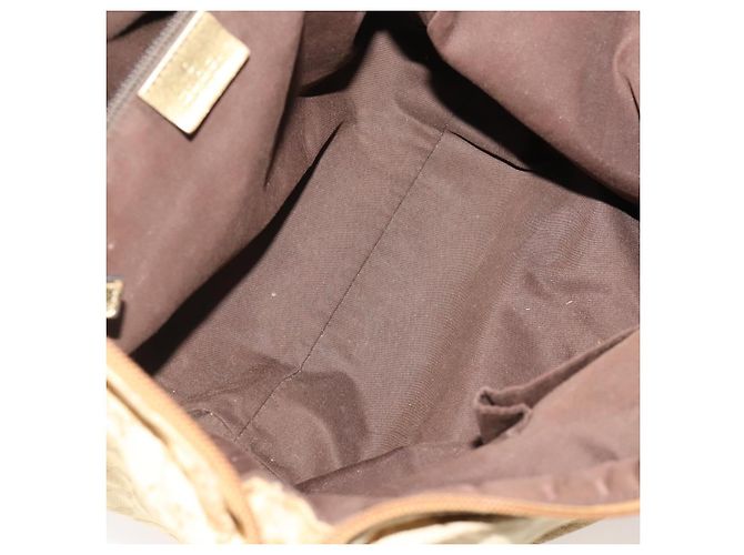 Borsa Tote GUCCI GG Canvas in Pelle e Tela 4 Set Beige Nero Marrone Auth gh2142 - vista 7