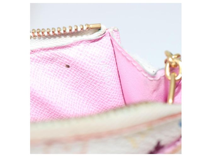 LOUIS VUITTON Monogram Multicolor Pochette Cles NM Handtasche M93734 LV Auth 185867A Weiß - Ansicht 11