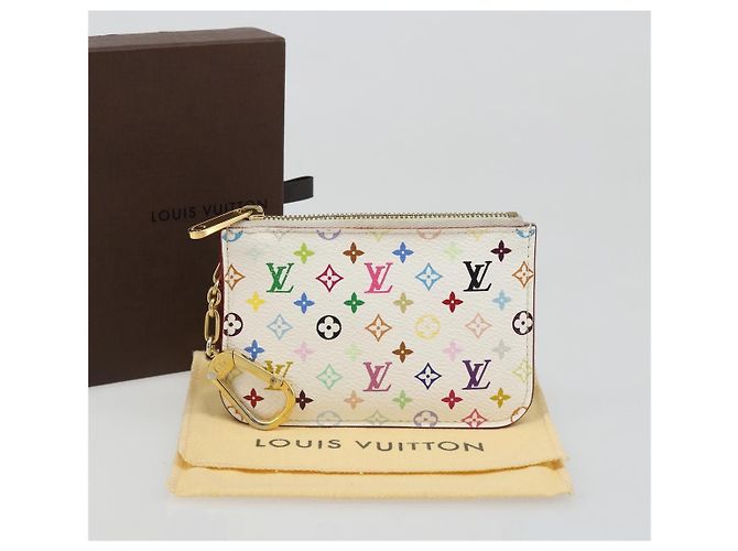 LOUIS VUITTON Monogram Multicolor Pochette Cles NM Handtasche M93734 LV Auth 185867A Weiß - Ansicht 12