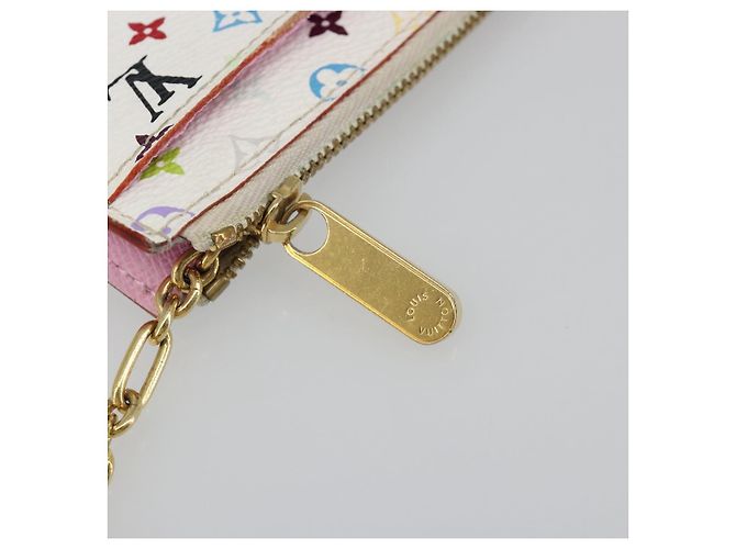 LOUIS VUITTON Monogram Multicolor Pochette Cles NM Handtasche M93734 LV Auth 185867A Weiß - Ansicht 8