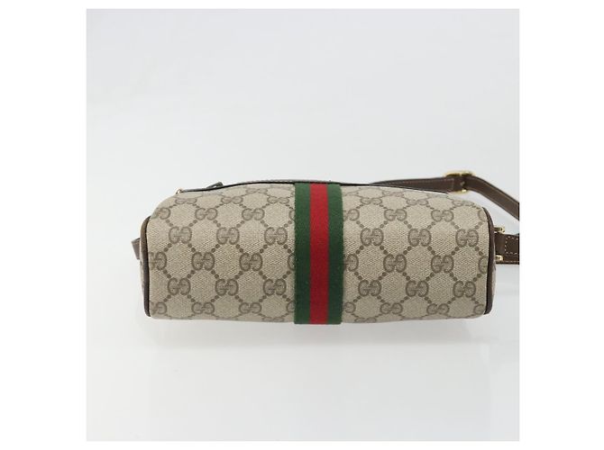 Bolso de hombro GUCCI GG Supreme Web Sherry Line PVC Beige Oro Auth 187688 Dorado - vista 5