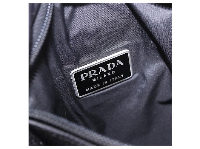 Borsa a tracolla PRADA Sports Line in cotone nero argento Auth ka4861 - vista 18