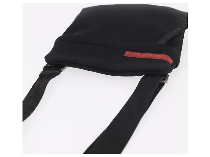 Borsa a tracolla PRADA Sports Line in cotone nero argento Auth ka4861 - vista 6